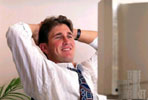 Man Smiling At Computer